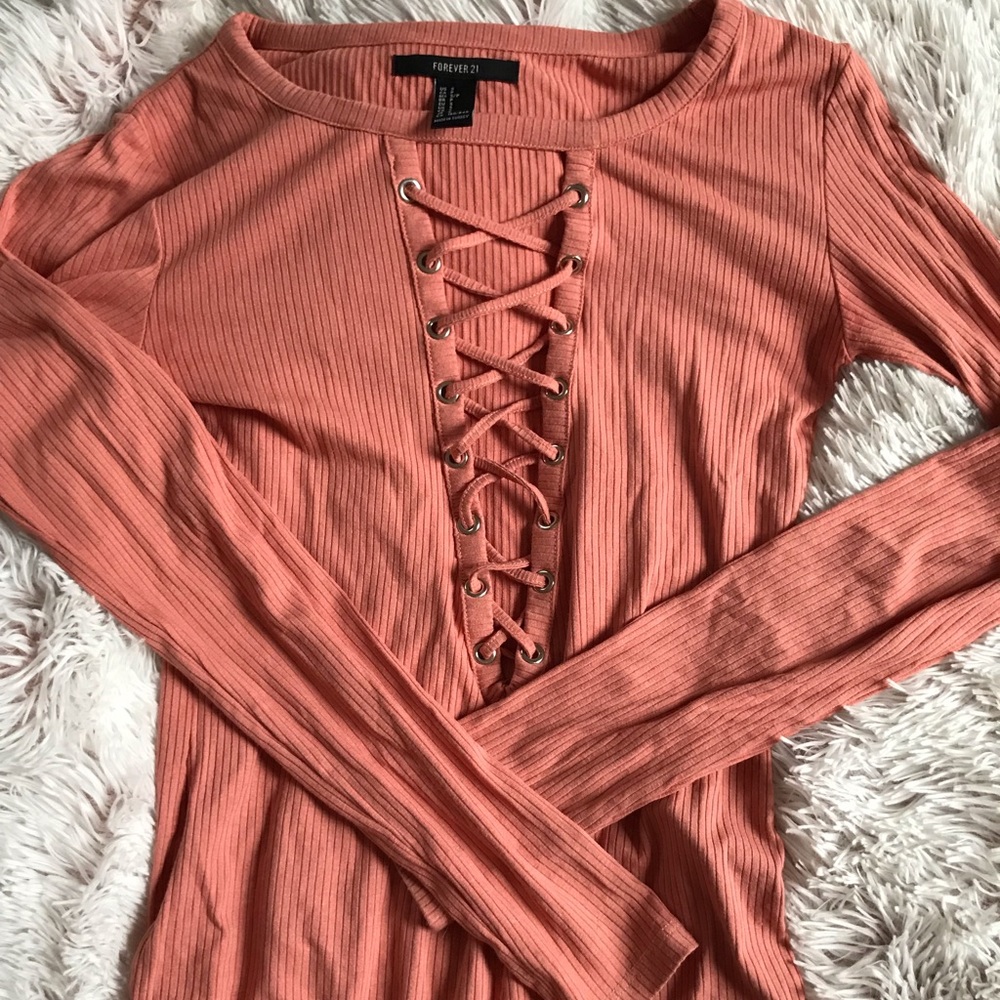Forever 21 lace up bodysuit